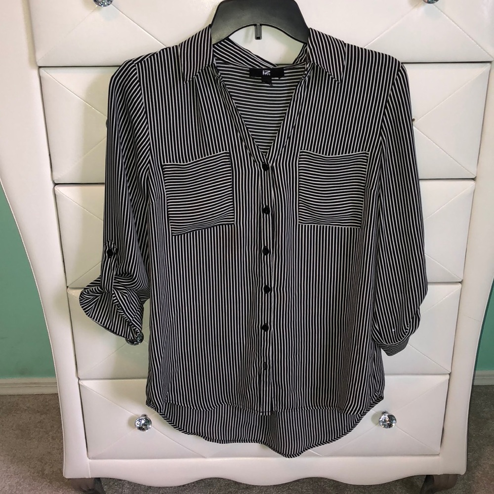 Pin stripped button down dress shirt